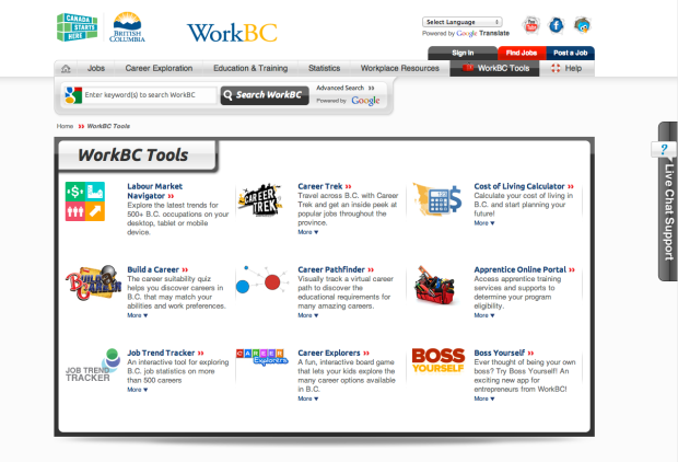 WorkBC Tools